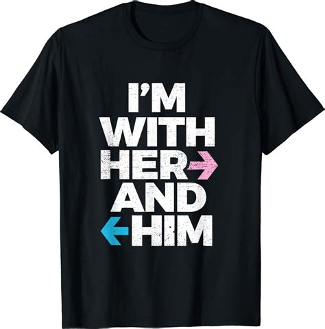 I With Her And Him Throuple Polyamory Polyamorous T Shirt Walmart