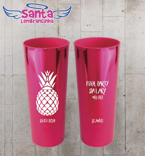 Copo Long Drink Premium Anos Pool Party Abacaxi Personalizado Cod