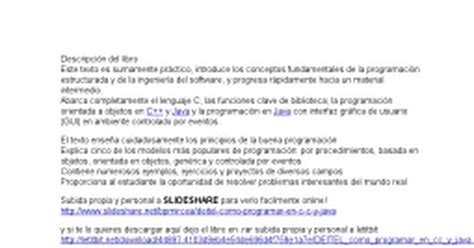 Libro Como Programar En C C Deitel Y Deitel Google Docs