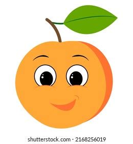 Cute Cartoon Peach Character Smiling Happy Stock Vector Royalty Free