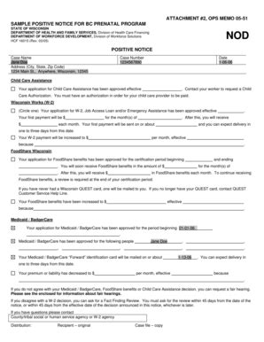 Fillable Online Dhs Wisconsin Operations Memo 05 51 Attachment 2 Dhs