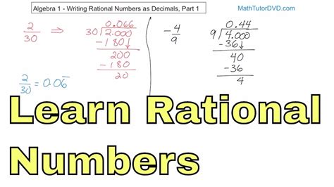 Rational Numbers As Decimals