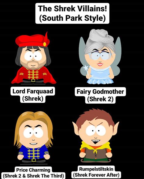 The Shrek Villains (South Park Style) by MattieRae1 on DeviantArt