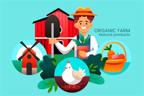 Ilustración Colorida Del Concepto De Agricultura Ecológica Vector Gratis