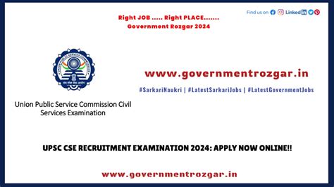 Upsc Cse Recruitment Examination 2024 Apply Now Online