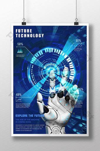 Blue Cool Click Robot Data Future Technology Poster | PSD Free Download - Pikbest | Technology ...