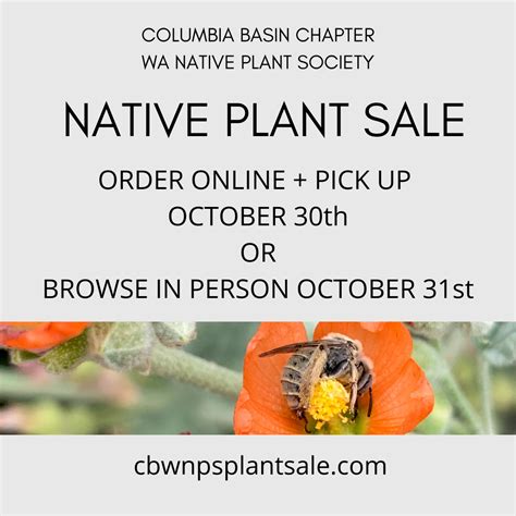 In Person Plant Sale — Columbia Basin Chapter