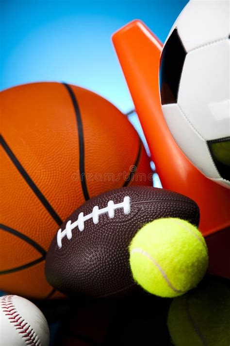 Sports Balls with Equipment Stock Photo - Image of leisure, tennis: 65051900