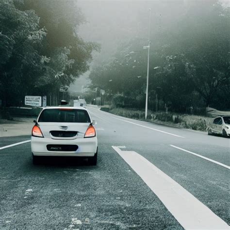 A Car Driving Alone In Coast City Arthub Ai