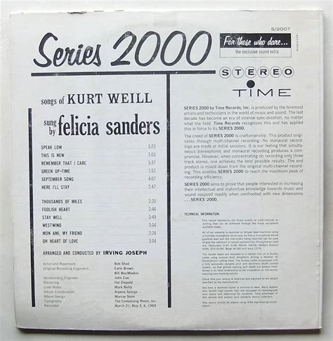 Yahoo Felicia Sanders Songs Of Kurt Weill Buck