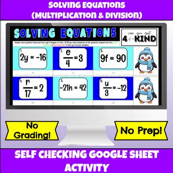 A Solving Equations Multiply Divide Digital Resource Self Checking