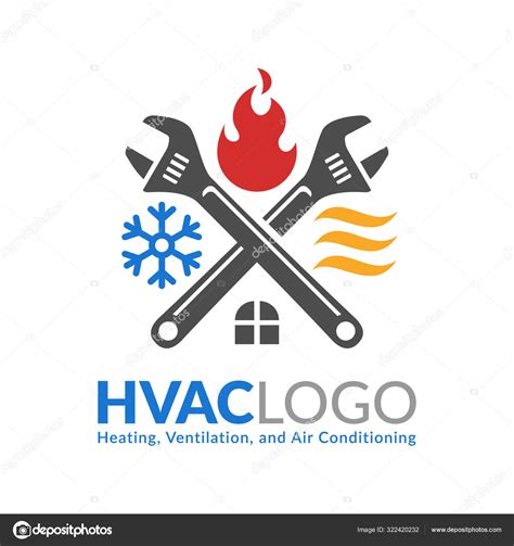 HVAC Logo Design Heating Ventilation And Air Conditioning Logo Or Icon