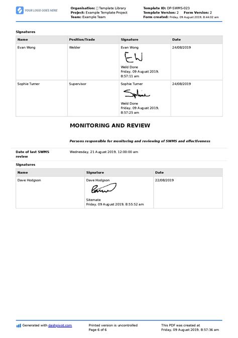 Hot Works Safe Work Method Statement Free Hot Work Swms