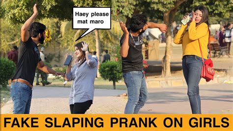 Fake Slapping Prank On Cute Girls 👧 Thatwasfun2 Youtube