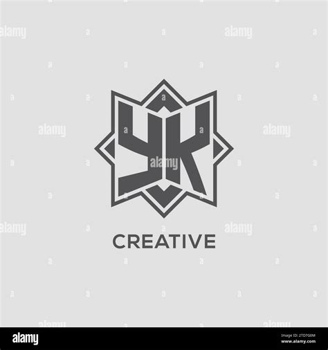 Monogram Yk Logo With Eight Point Star Style Design Vector Graphic