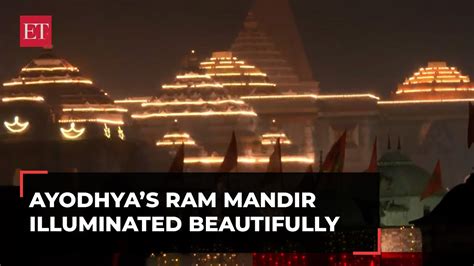 Ayodhyas Ram Mandir Illuminated Beautifully A Day Before Of Pran