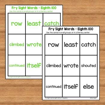 Sight Word Practice Fry Sight Words Eighth Sight Word Games