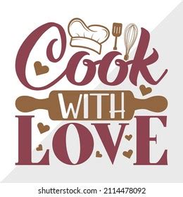 Cook Love Printable Vector Illustration Stock Vector (Royalty Free) 2114478092