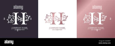 Letter H Logo Template Monnogram Delicate Floral Design Personal