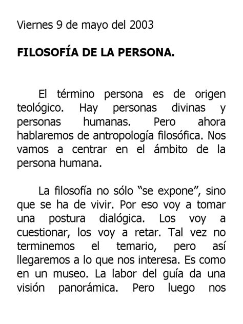 Filosofia De La Personapdf Esencia Conocimiento