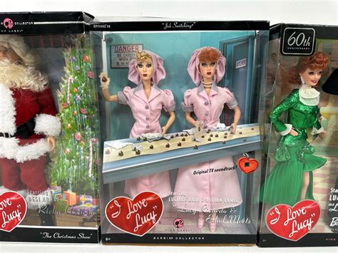 I Love Lucy Pink Label Collection Mattel Barbie Dolls “the Christmas Show” Ricky Doll “job