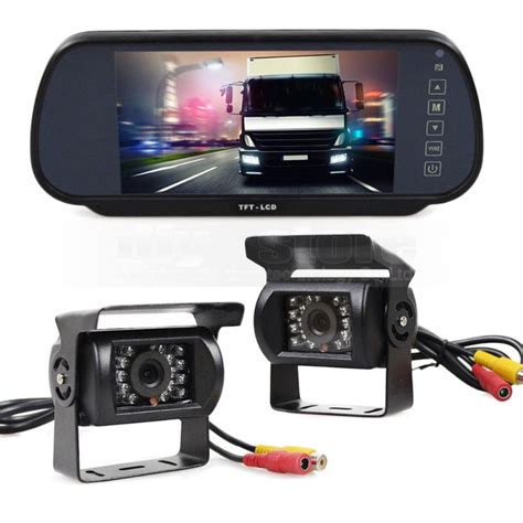 DIYKIT Wired 7inch Mirror Monitor Car Monitor 2 X Waterproof Night