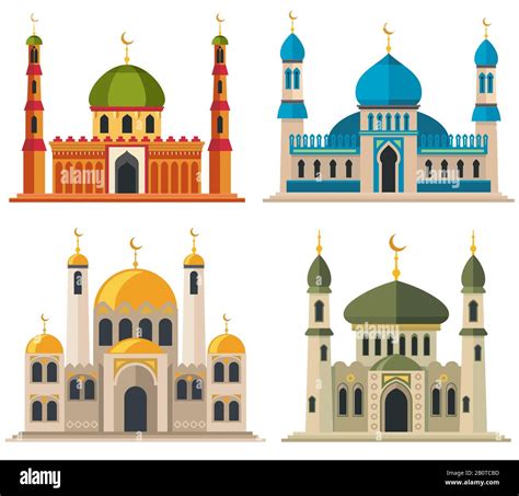 Arabic Muslim Mosques And Minarets Religious Eastern Architecture