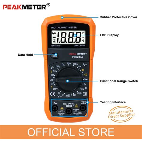 Official PEAKMETER PM8233A Auto Manual Range Digit Grandado