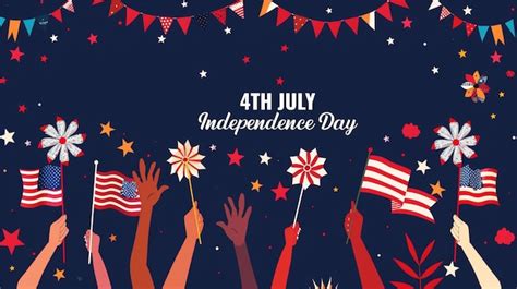 Premium Vector A Poster For Independence Day Featuring A Group Of