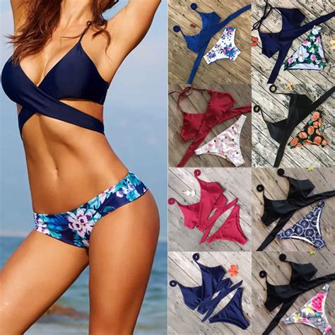 Conjunto de Bikini con realce para mujer traje de baño de dos piezas