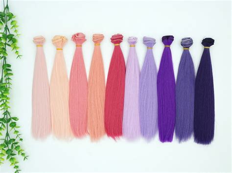 25cm Straight Doll Hair Wefts For Making Custom Dolls Synthetic Hair