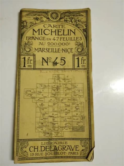 Ancienne Carte Routi Re Papier Michelin N Marseille Nice Vers