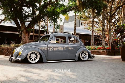 Vw Fusca Cinza Rebaixado Rodas Rotiform Aro