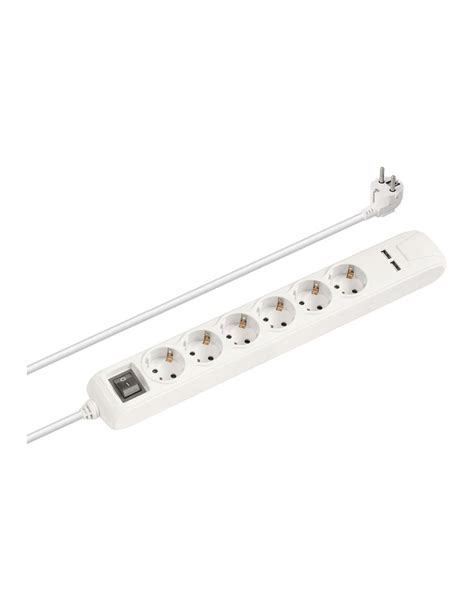 Regleta Schuko Tomas Con Interruptor Usb