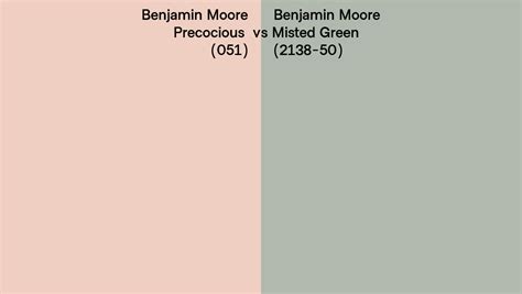 Benjamin Moore Precocious Vs Misted Green Side By Side Comparison