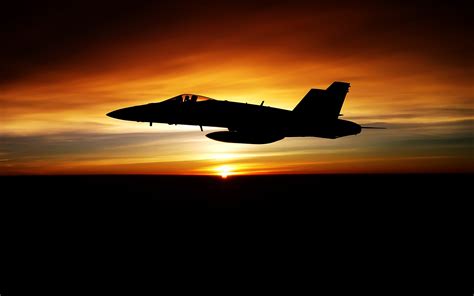 Sunset Vehicle Silhouette Airplane Aircraft Military Aircraft Fa