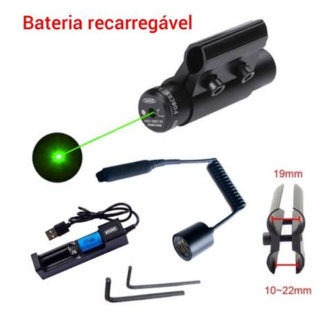 Laser Pra Cano Universal Mira Óptico Rifle Carabina Verde