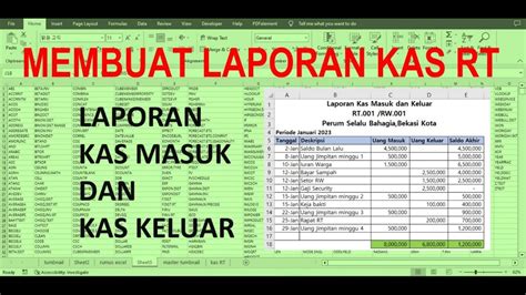 Membuat Laporan Kas Rt Data Keluar Masuk Kas Rt Youtube