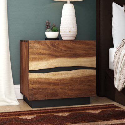 Loon Peak Ignasas 2 Drawer Nightstand Wood In Brown Red 24 H X 26