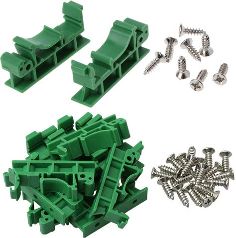 Molence 20 Sets C45 Pcb Din Rail Mounting Adapter 35mm 15mm