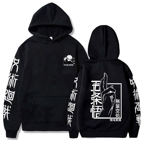 Gojo Satoru Y2k Ropa Con Estampado De Anime Jujutsu Kaisen Sudadera Con