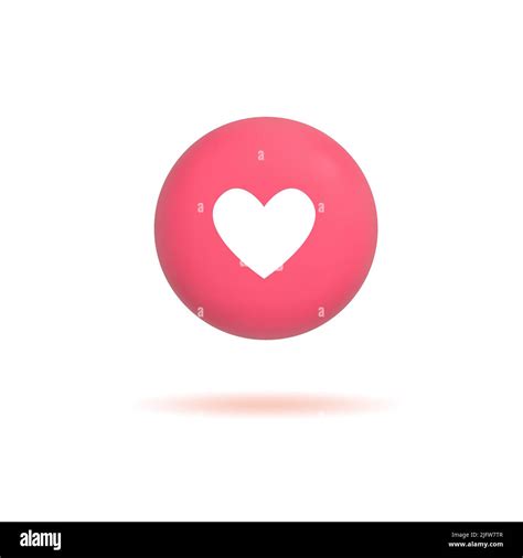 D Like Icon With Heart Social Media Notification Speech Bubble