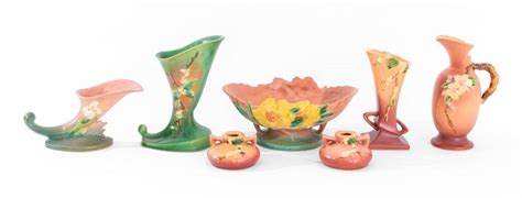 Roseville Art Pottery Vessels 7 Auction