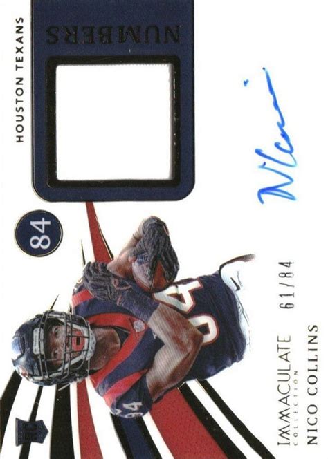 Nico Collins 2021 Immaculate #INA-NC Immaculate Numbers Rookie Patch ...