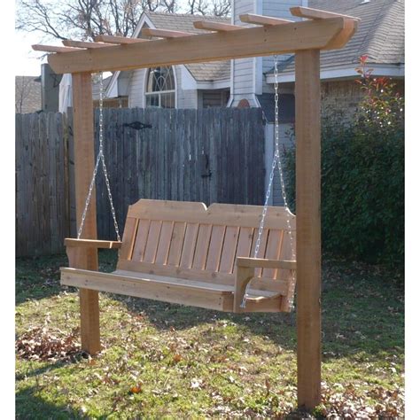 August Grove 4x4 Cedar Post Style Arbour Swing Set With 4 Foot Swing