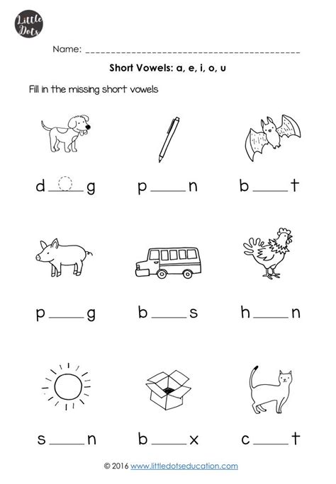 Free Download Short Vowels Worksheets For Grade 1 Esl 52 Off