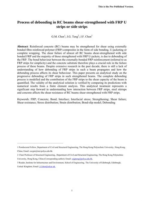 PDF Process Of Debonding In RC Beams Shear Strengthened With Ira