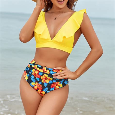 2022 New High Waist Bikini Sexy Swimsuit Women Push Up Bathing Suit