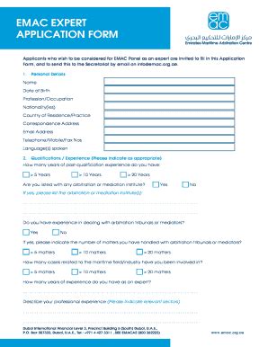 Fillable Online Emac Expert Application Form Fax Email Print Pdffiller