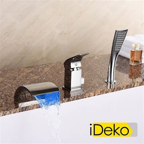 Ideko Robinet Mitigeur Cascade Led Salle De Bain Douche Baignoire Avec